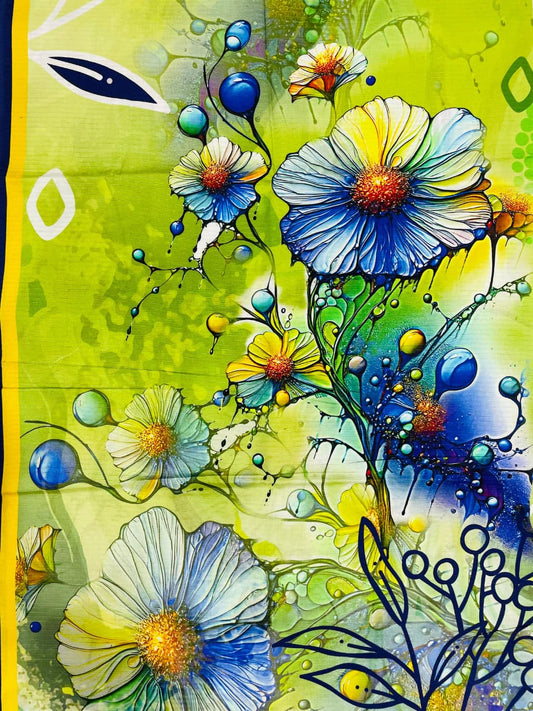 3PC Unstitched Printed Linen Bana Dora Design 03