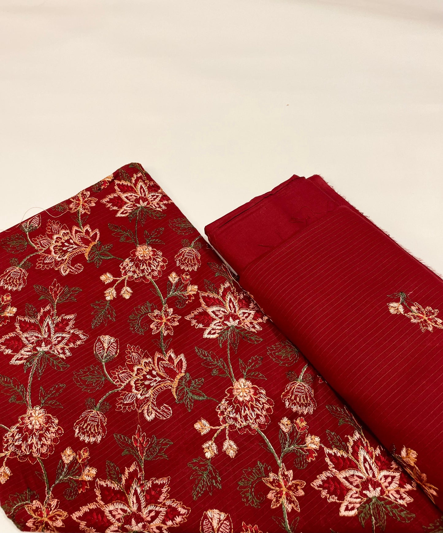2PC Unstitched Cambric Cotton Suit Design 02
