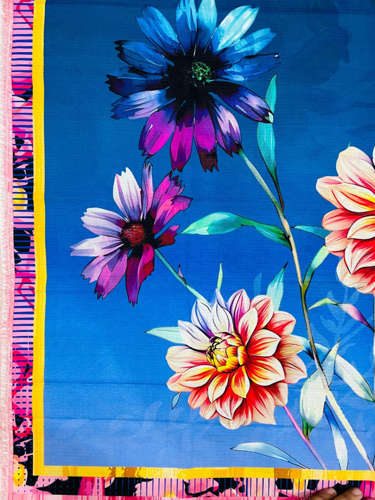 3PC Unstitched Printed Linen Bana Dora Design 05