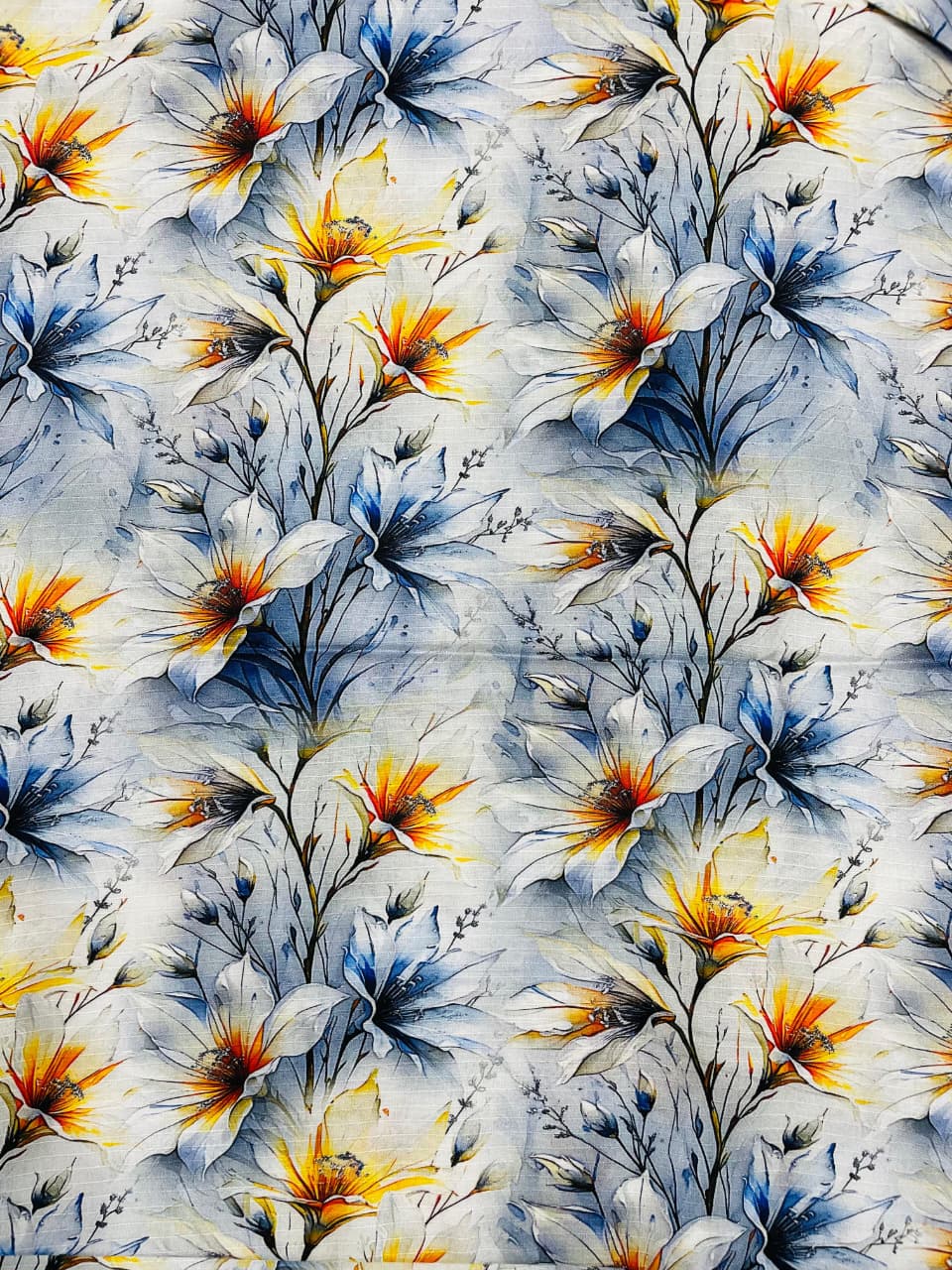 3PC Unstitched Printed Linen Bana Dora Design 10