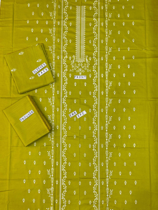 2-Piece Unstitched & Embroidered Khaddar Dress Design 04