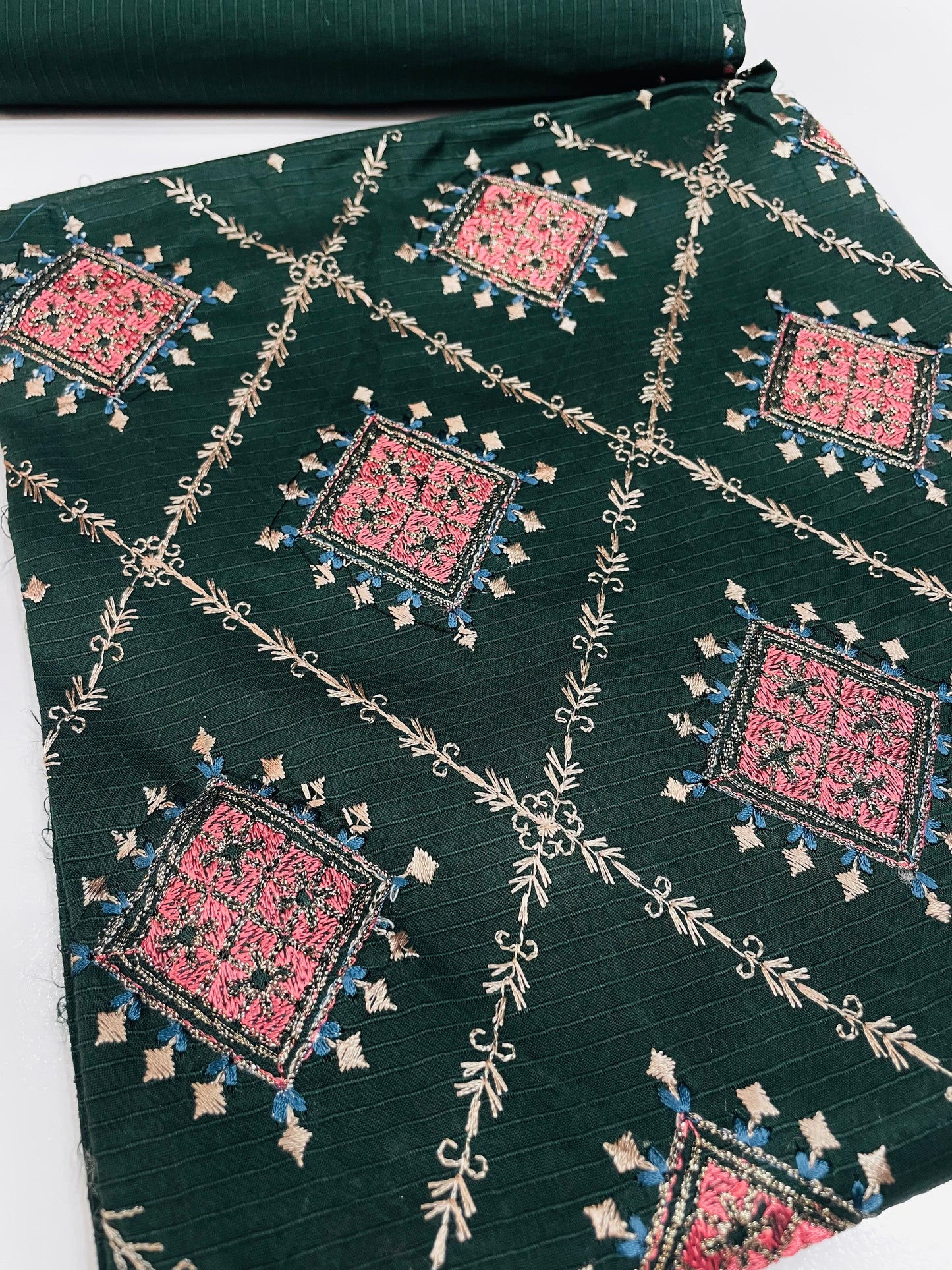 3PC Unstitched Cambric Cotton Suit Design 03