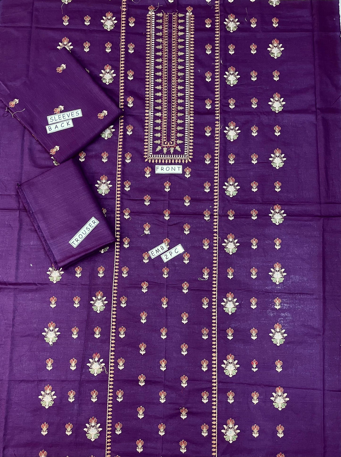 2-Piece Unstitched & Embroidered Khaddar Dress Design 05
