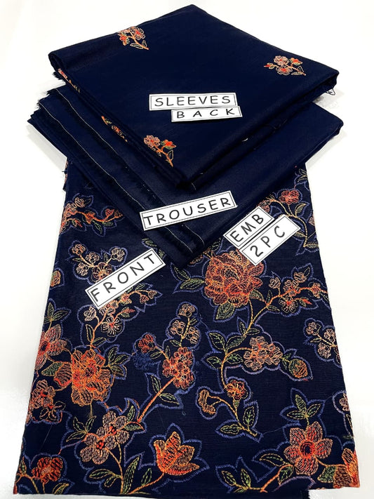 2-Piece Unstitched & Embroidered Khaddar Dress Design 03