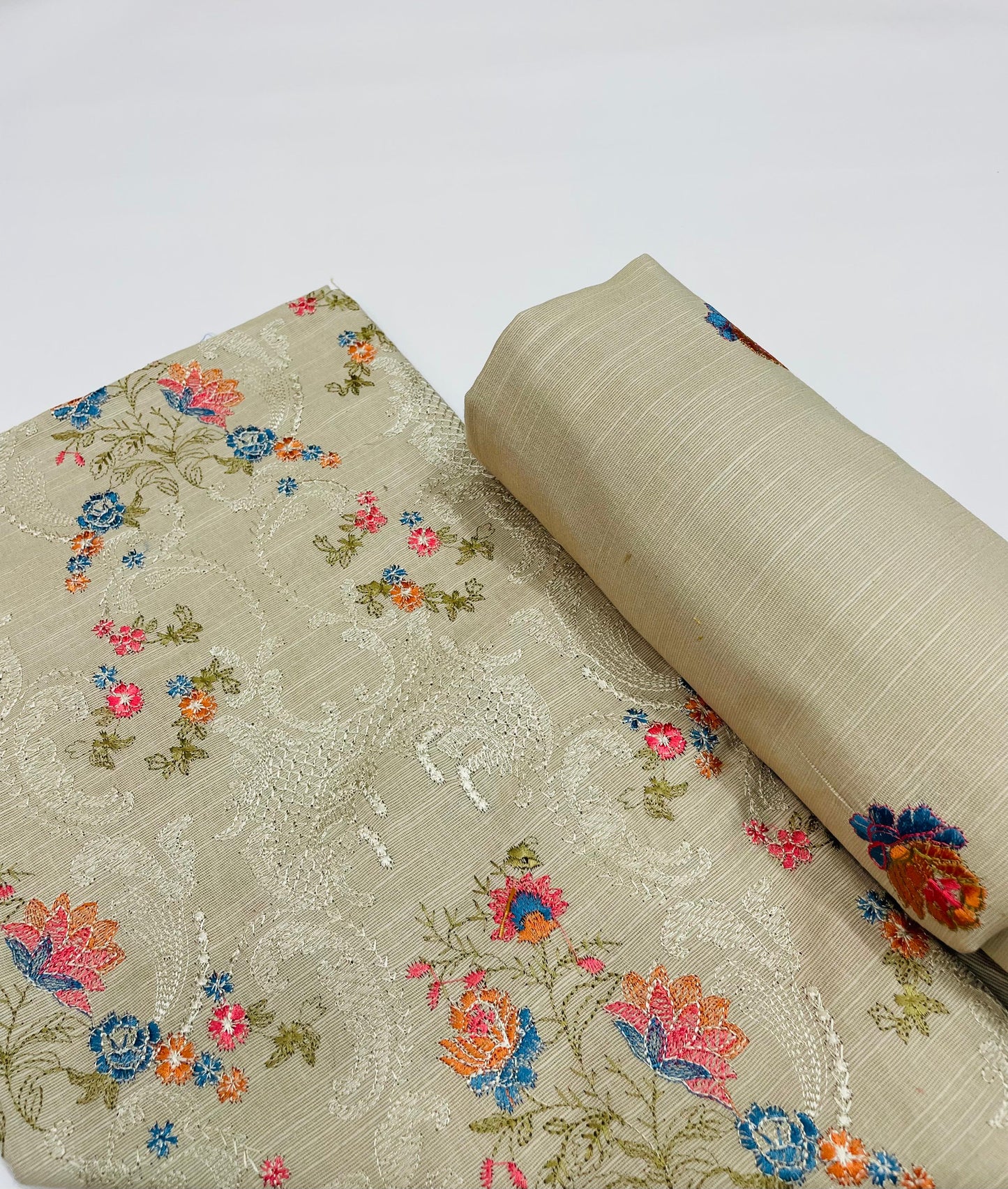 2-Piece Unstitched & Embroidered Khaddar Dress Design 02