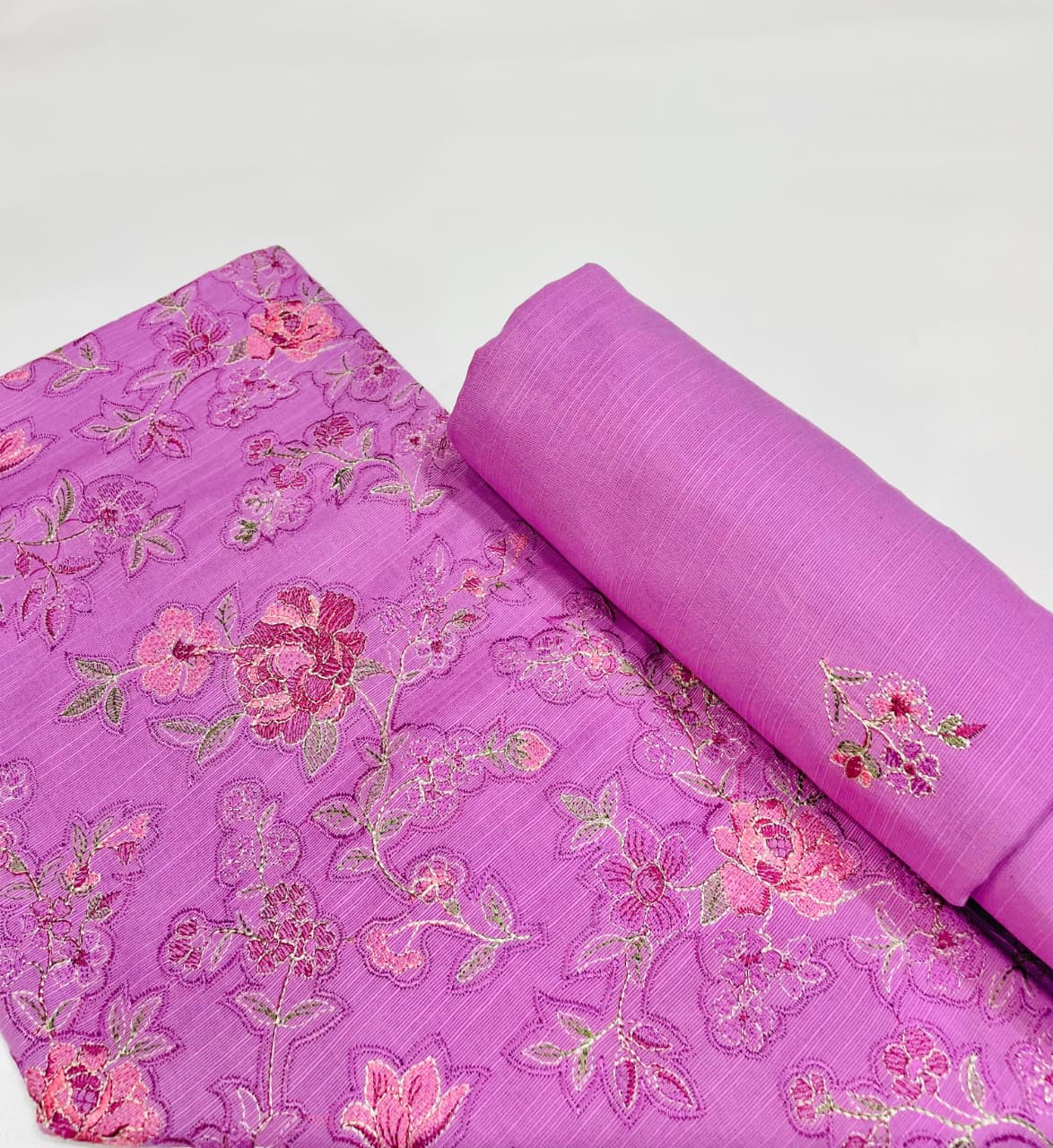 2-Piece Unstitched & Embroidered Khaddar Dress Design 03
