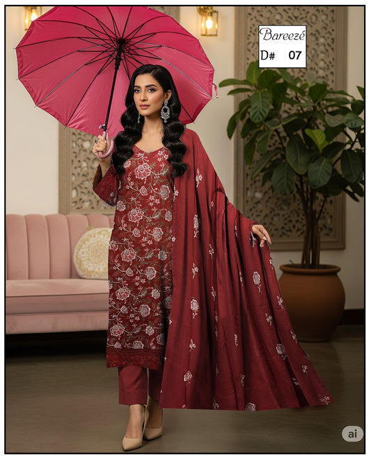 Karandi 3-Piece Unstitched Suit Design 06