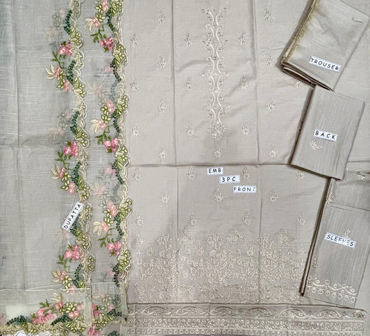 Khaddar 3 Piece Embroidery Dress Design 01