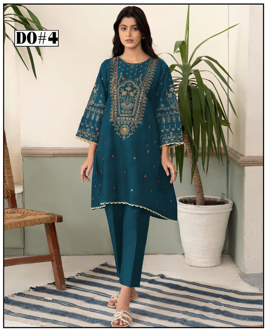 Khaddar 3 Piece Embroidery Dress Design 04