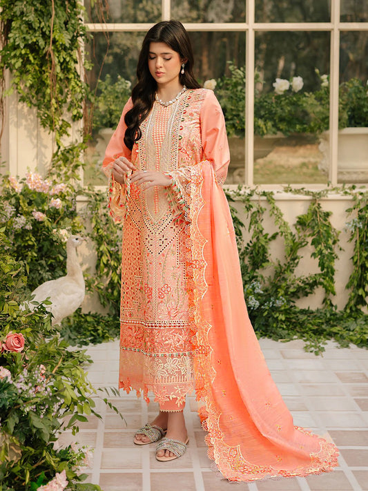 Unstitched 3PC Viscose Embroidered Suit Design 01