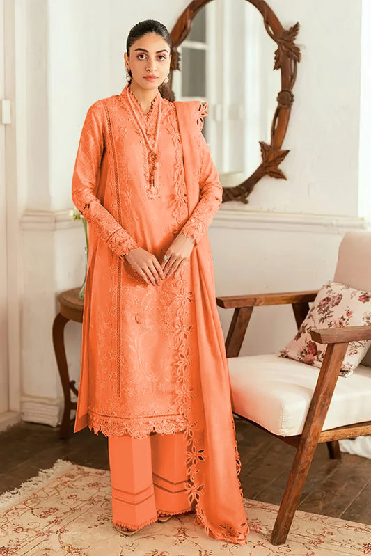 Unstitched 3PC Viscose Embroidered Suit Design 03