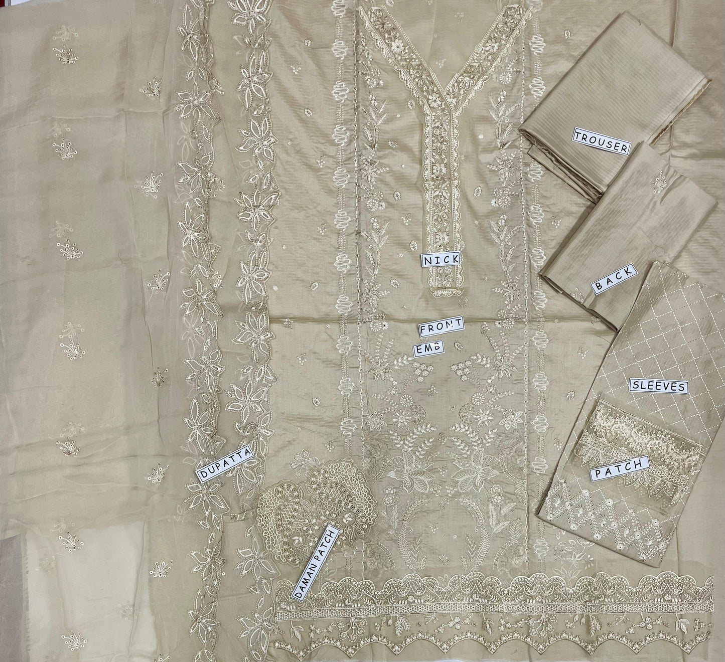 Unstitched 3PC Viscose Embroidered Suit Design 03