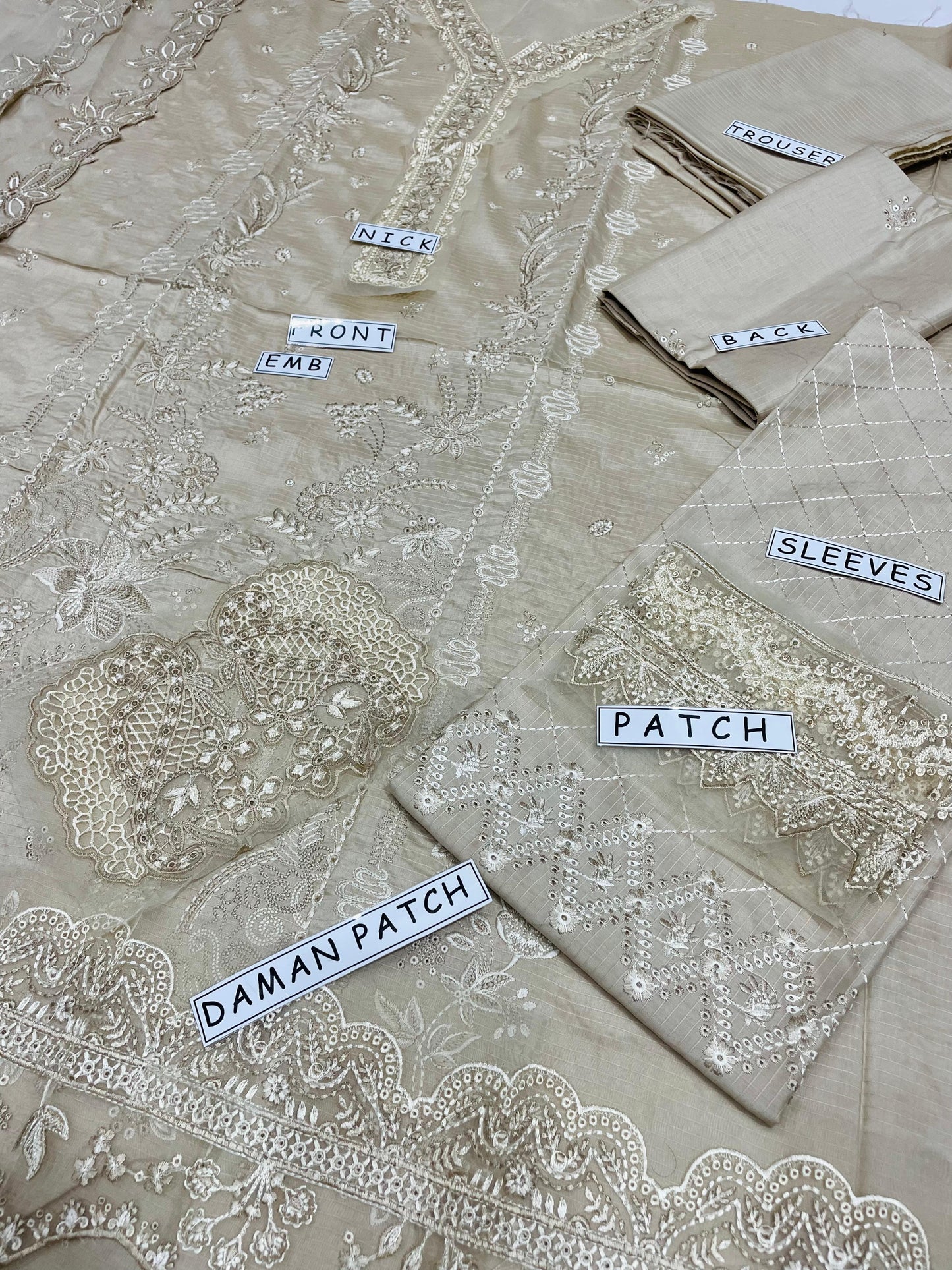 Unstitched 3PC Viscose Embroidered Suit Design 03