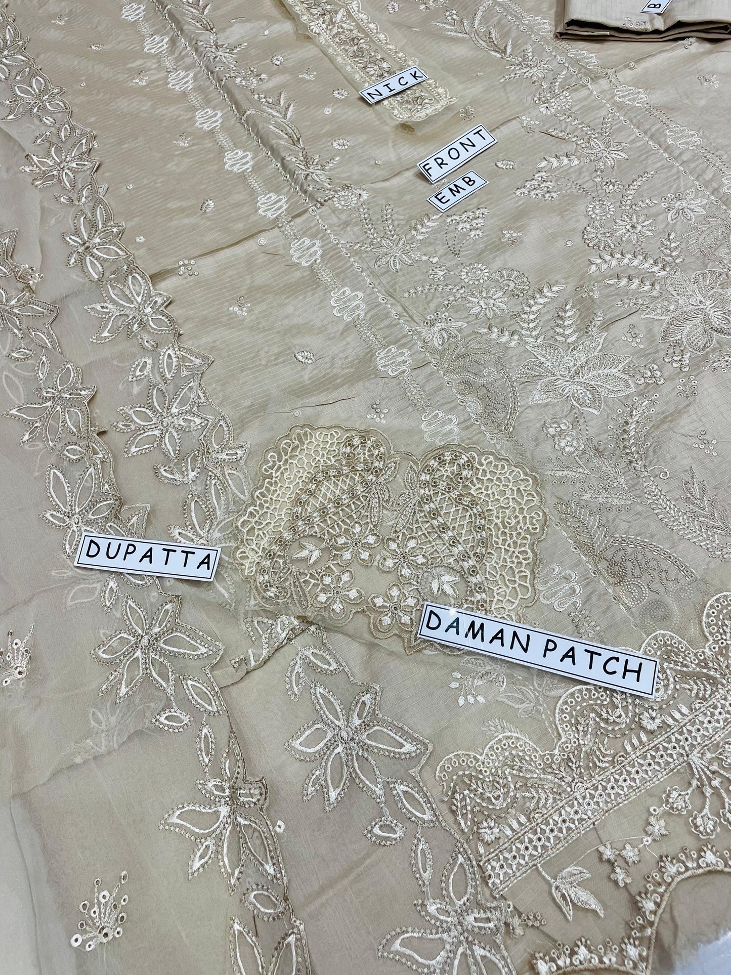 Unstitched 3PC Viscose Embroidered Suit Design 03
