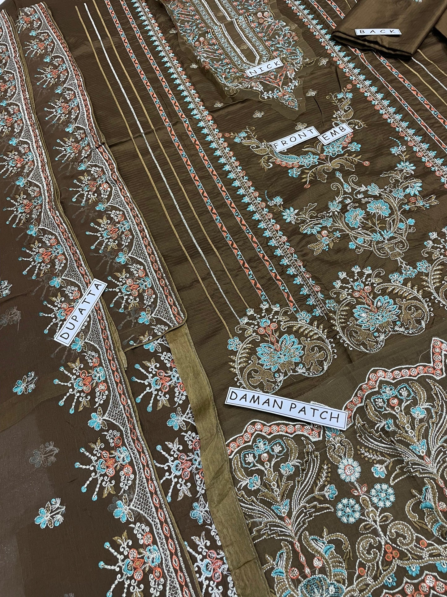 Unstitched 3PC Viscose Embroidered Suit Design 05