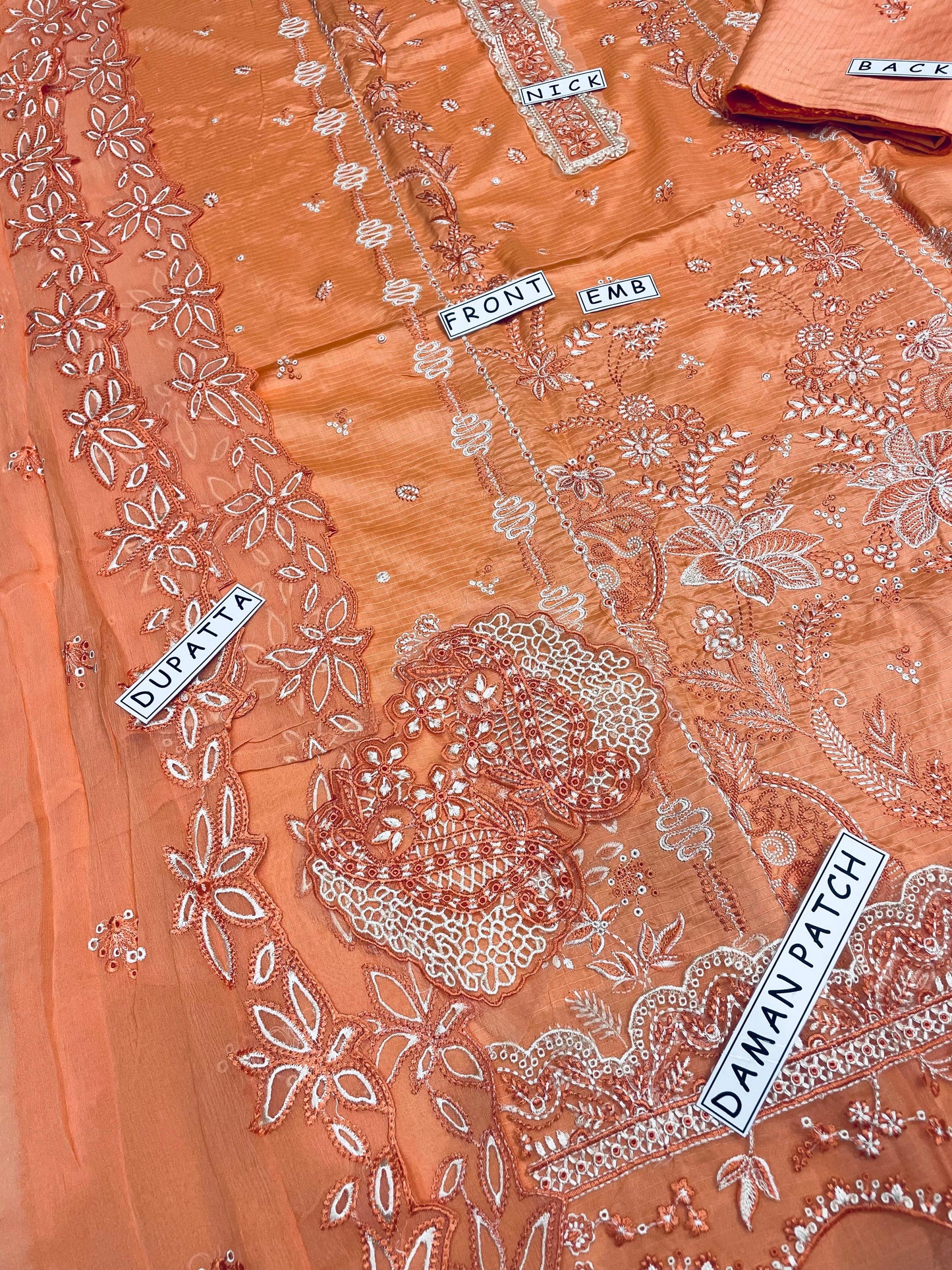 Unstitched 3PC Viscose Embroidered Suit Design 03