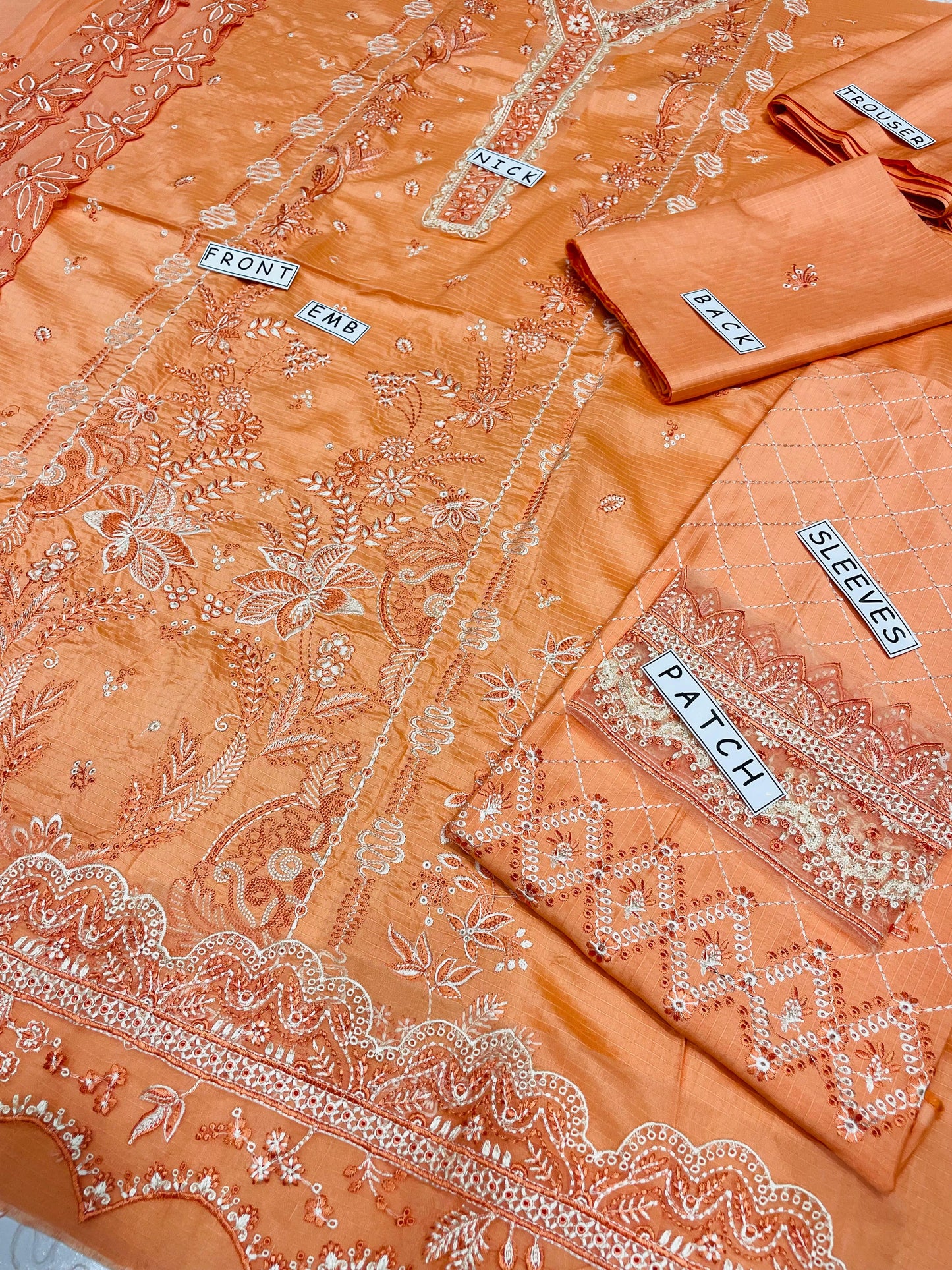 Unstitched 3PC Viscose Embroidered Suit Design 03