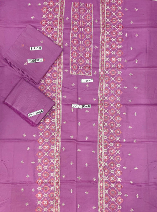 2-Pc Unstitched & Embroidered Khaddar Dress Design 07