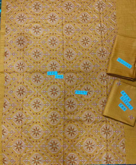 2-Piece Unstitched & Embroidered Khaddar Dress Design 08