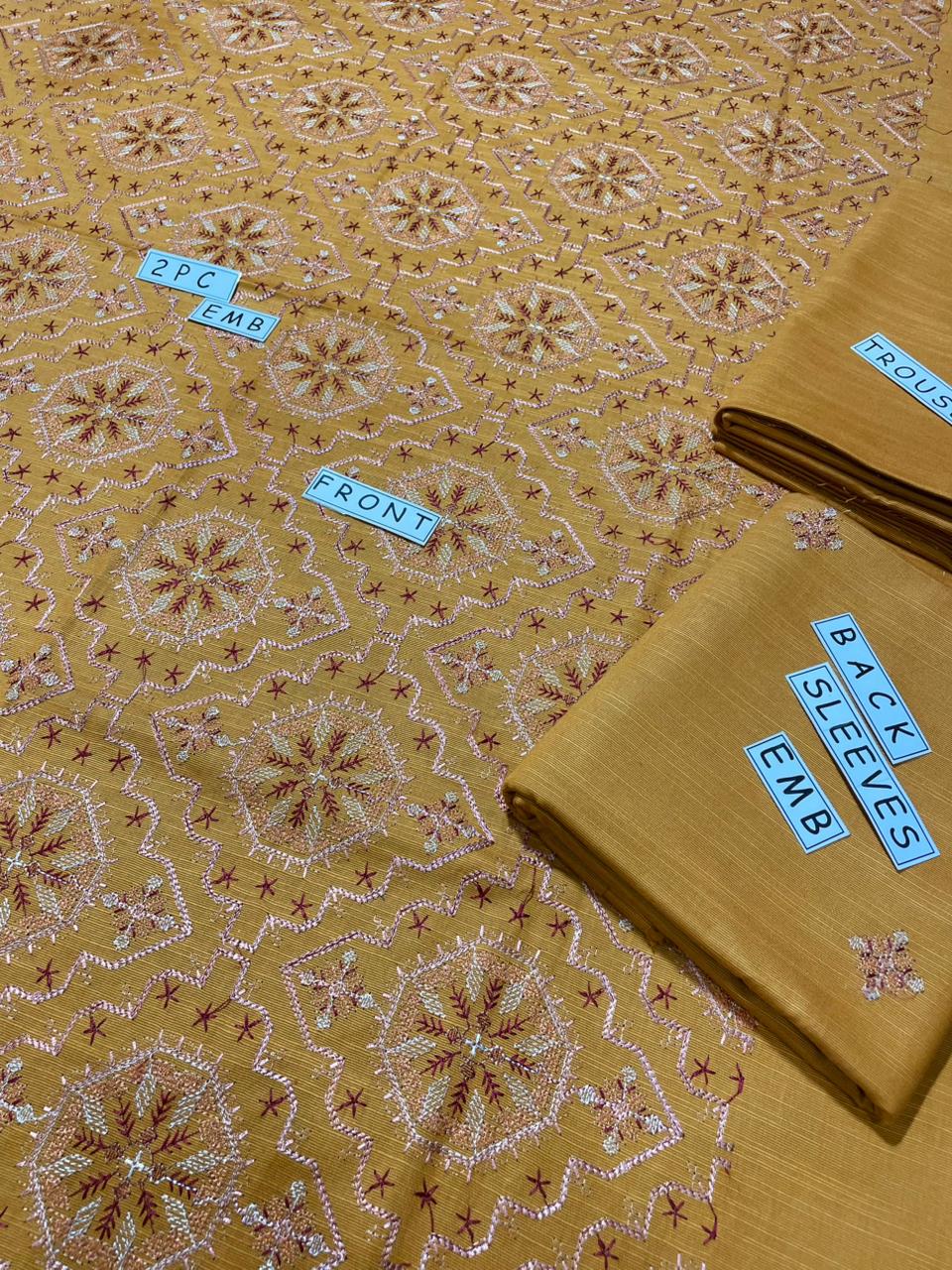 2-Piece Unstitched & Embroidered Khaddar Dress Design 08