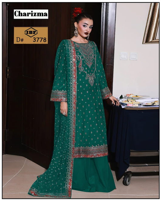 CHARIZMA Unstitched 3PC Viscose Embroidered DRESS 06