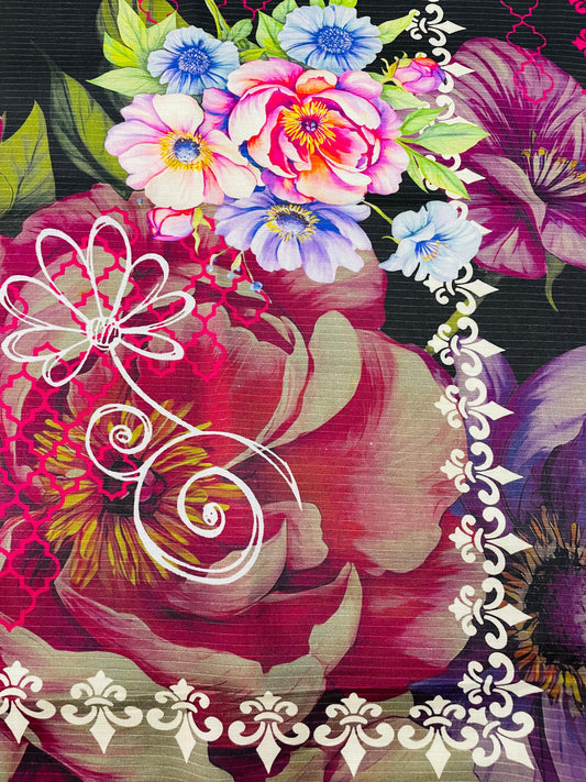 3PC Unstitched Printed Linen Bana Dora Design 16