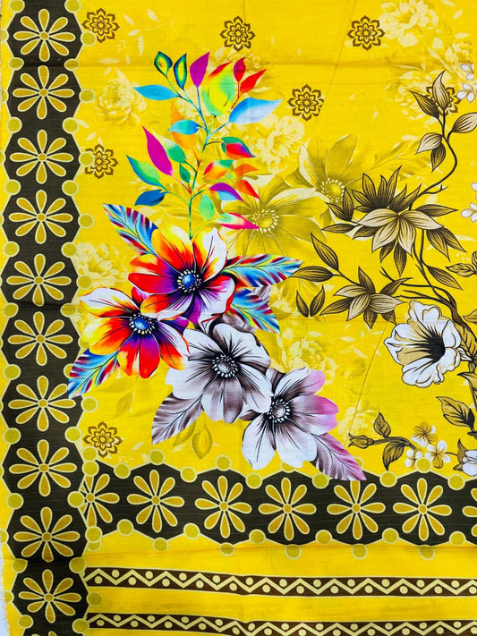 3PC Unstitched Printed Linen Bana Dora Design 07