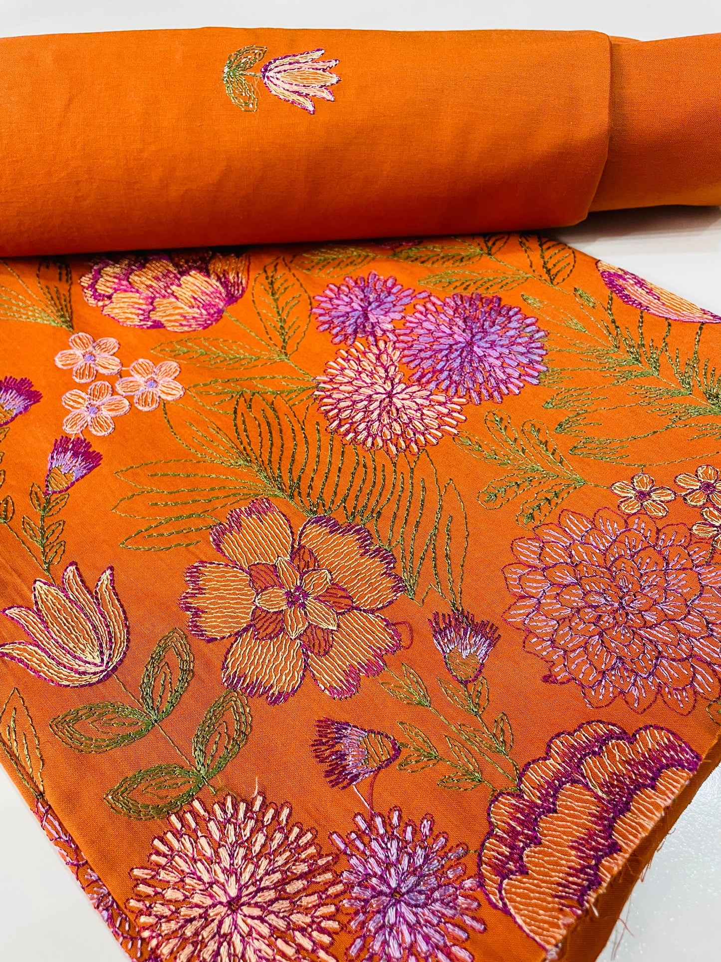 2PC Unstitched Cambric Cotton Suit Design 06