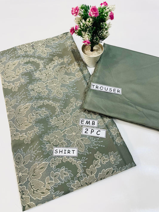 2PC Unstitched Dhanak Suit Design 01