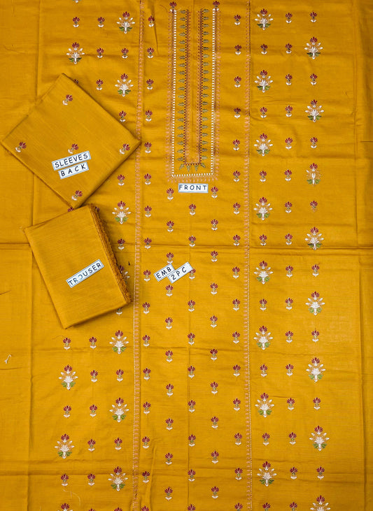 2-Piece Unstitched & Embroidered Khaddar Dress Design 05