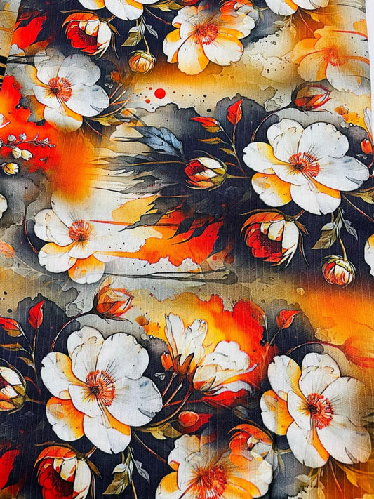 3PC Unstitched Printed Linen Bana Dora Design 01