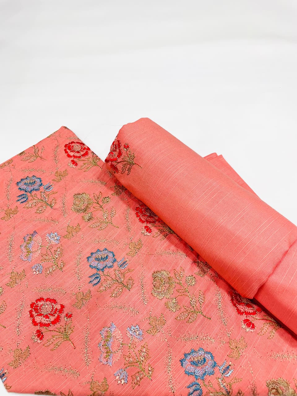 2-Piece Unstitched & Embroidered Khaddar Dress Design 01