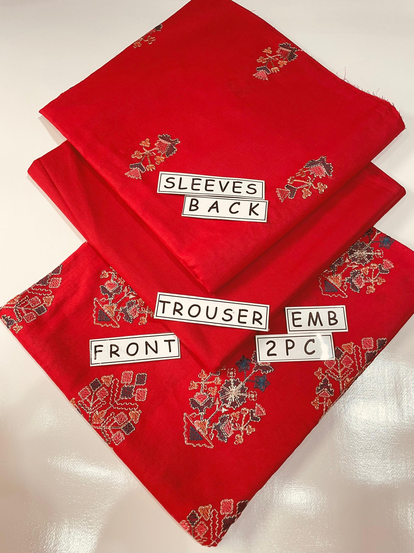 2PC Unstitched Cambric Cotton Suit Design 07