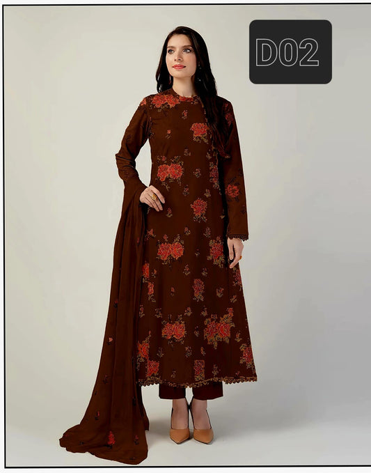 Karandi 3-Piece Unstitched Suit Design 02