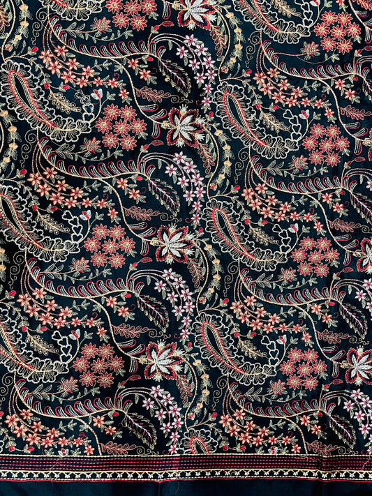 3-Piece Dhanak Suit with Shawl Design 01