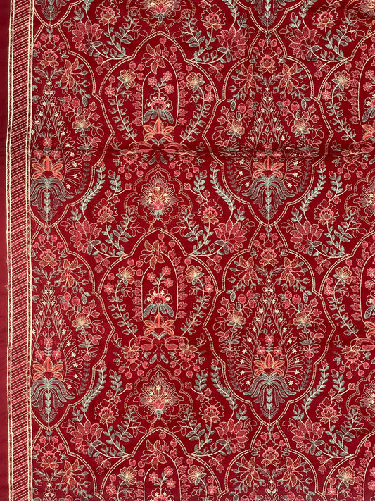 3-Piece Dhanak Suit with Shawl Design 01