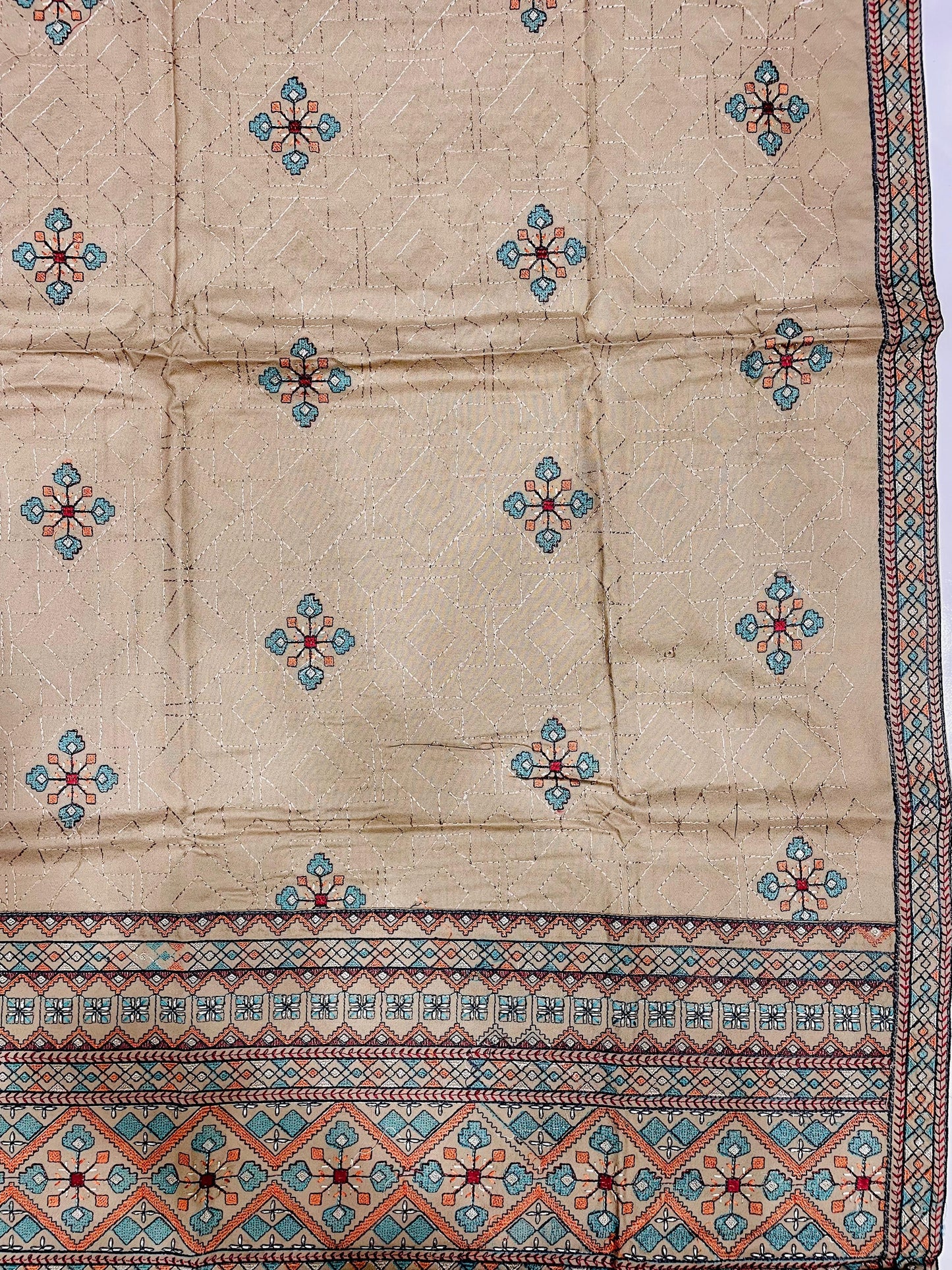 3-Piece Dhanak Suit with Shawl Design 02