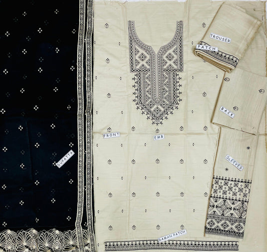 Khaddar 3 Piece Embroidery  Dress Design 06