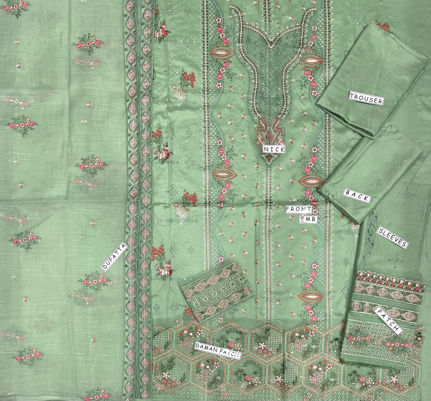 Unstitched 3PC Viscose Embroidered Suit Design 06
