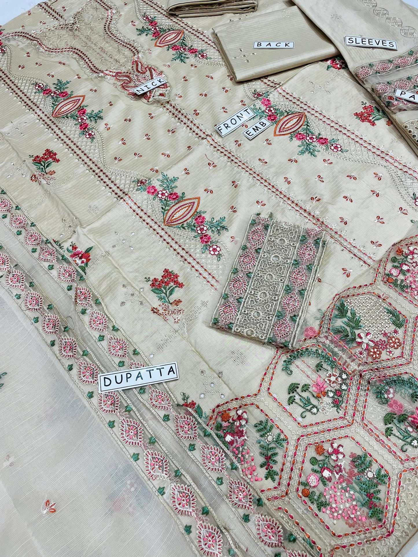 Unstitched 3PC Viscose Embroidered Suit Design 06
