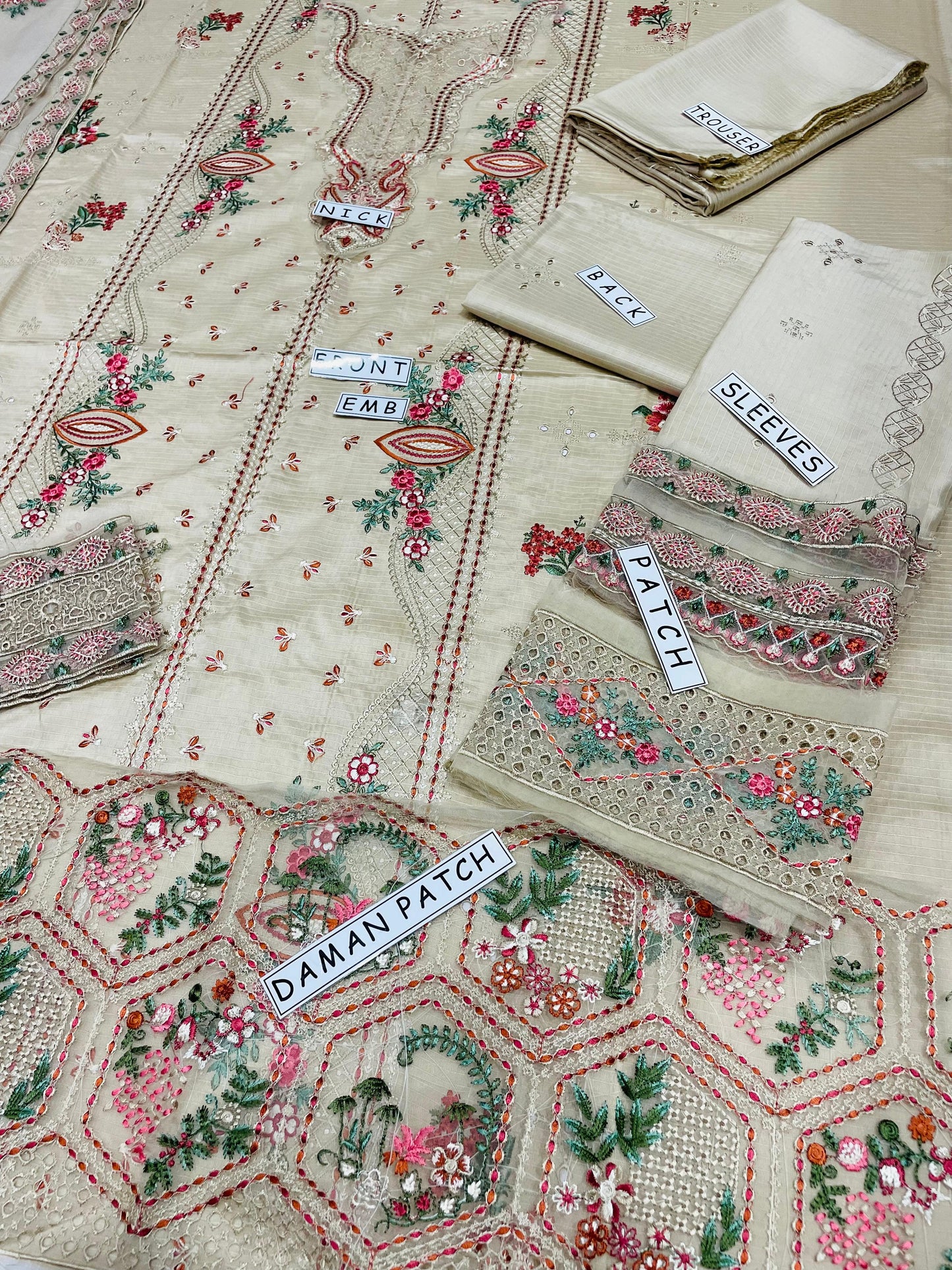 Unstitched 3PC Viscose Embroidered Suit Design 06