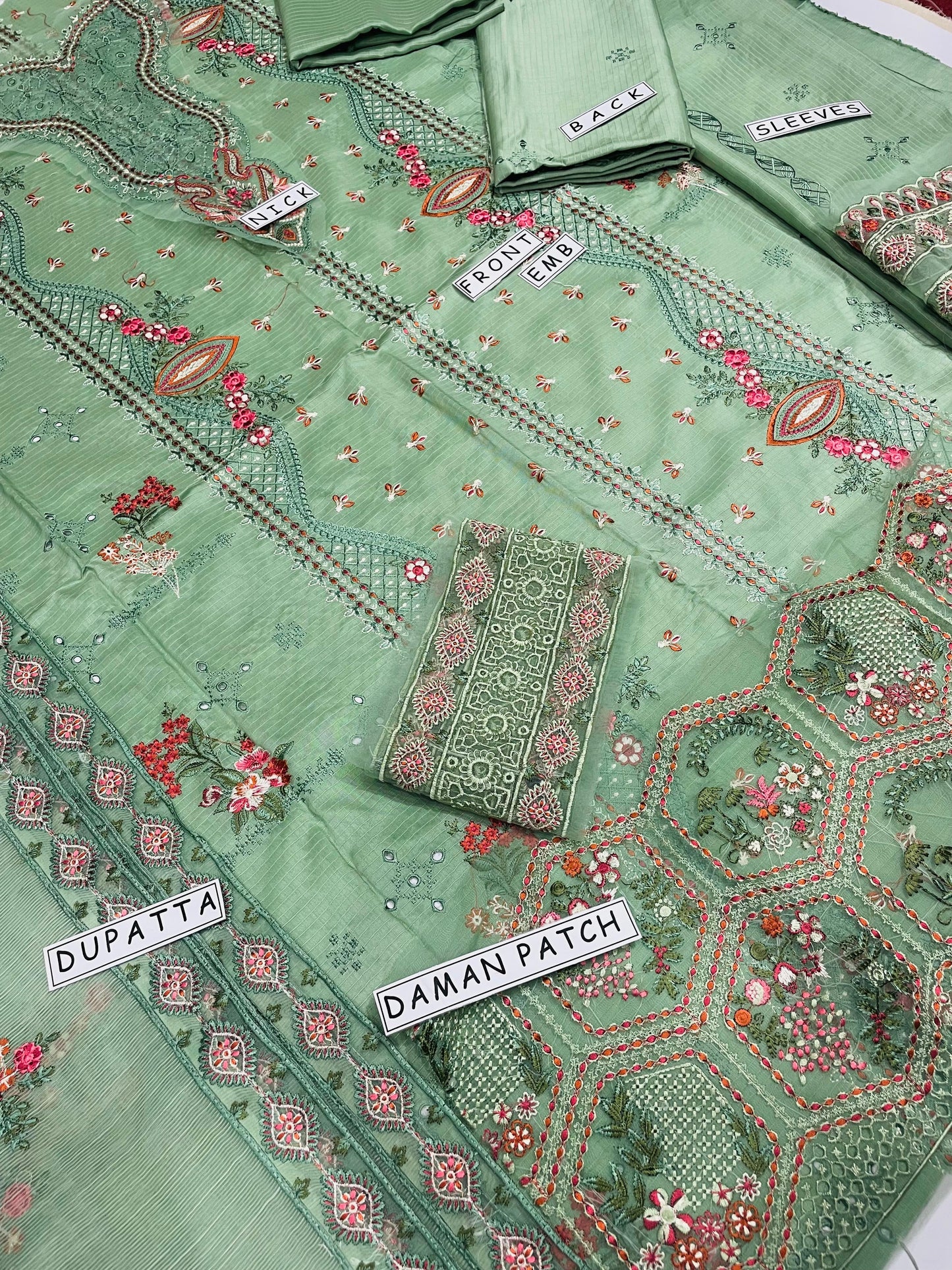 Unstitched 3PC Viscose Embroidered Suit Design 06