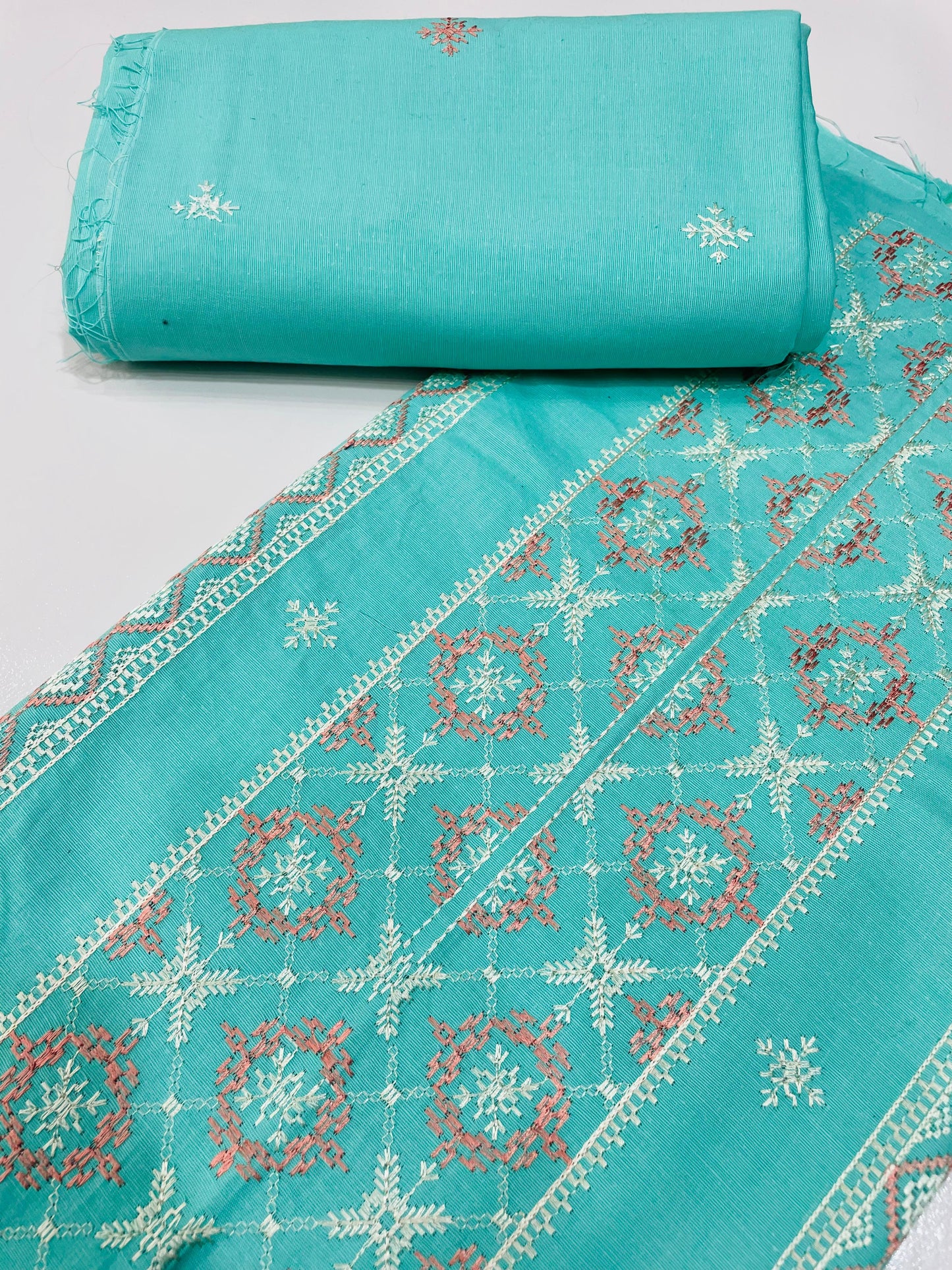 2-Pc Unstitched & Embroidered Khaddar Dress Design 07
