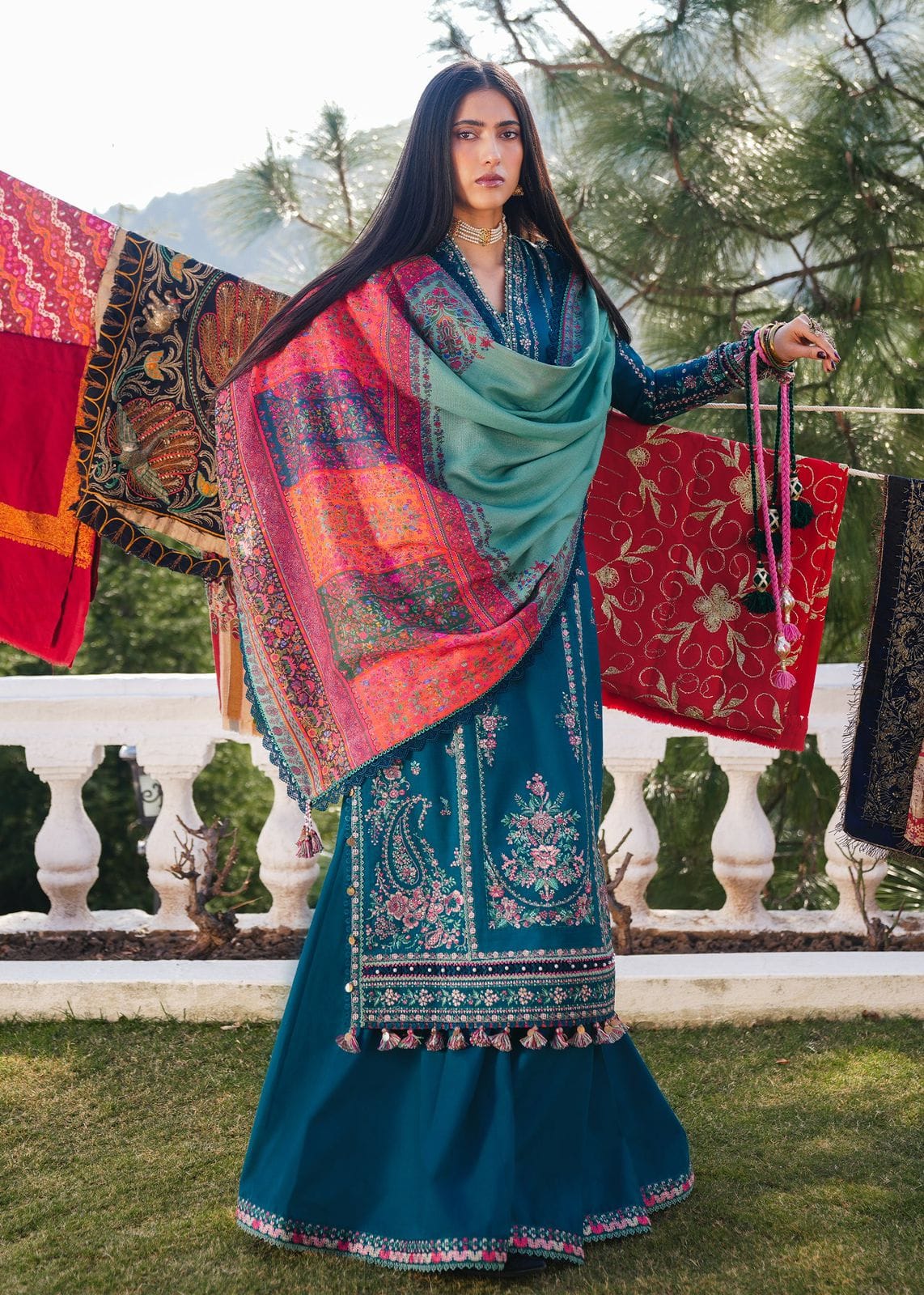 3PC KHADAR EMBROIDERY DRESS WITH PRINTED SHWAL DESIGN 06