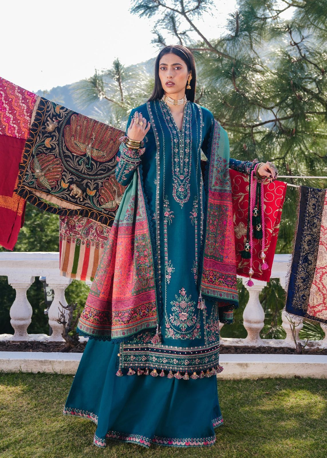 3PC KHADAR EMBROIDERY DRESS WITH PRINTED SHWAL DESIGN 06