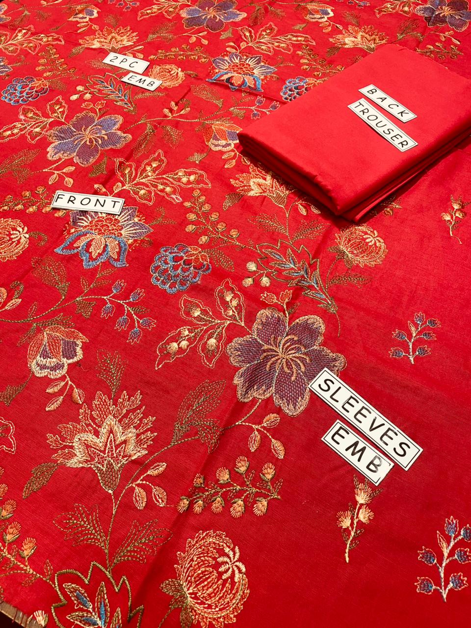 2-Piece Unstitched & Embroidered Khaddar Dress Design 10