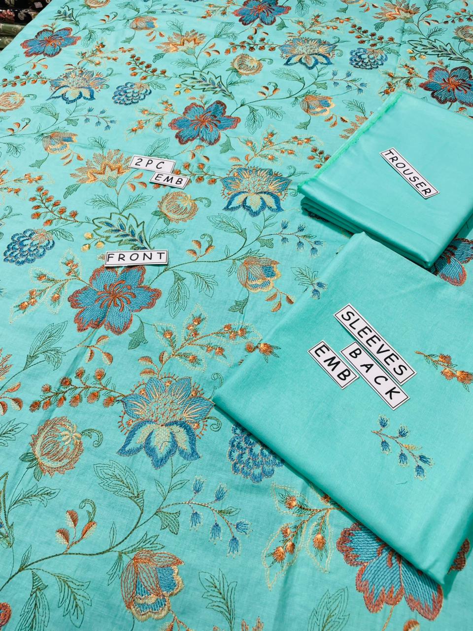 2-Piece Unstitched & Embroidered Khaddar Dress Design 10