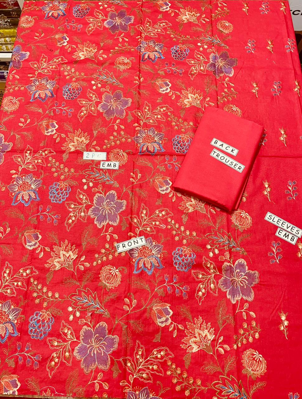 2-Piece Unstitched & Embroidered Khaddar Dress Design 10