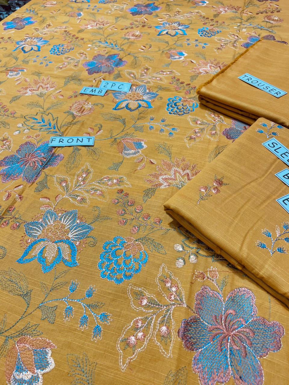 2-Piece Unstitched & Embroidered Khaddar Dress Design 10