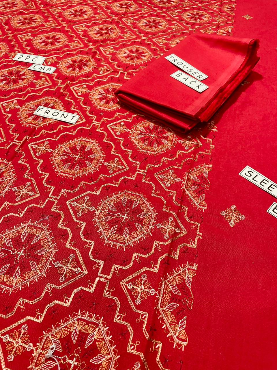 2-Piece Unstitched & Embroidered Khaddar Dress Design 08